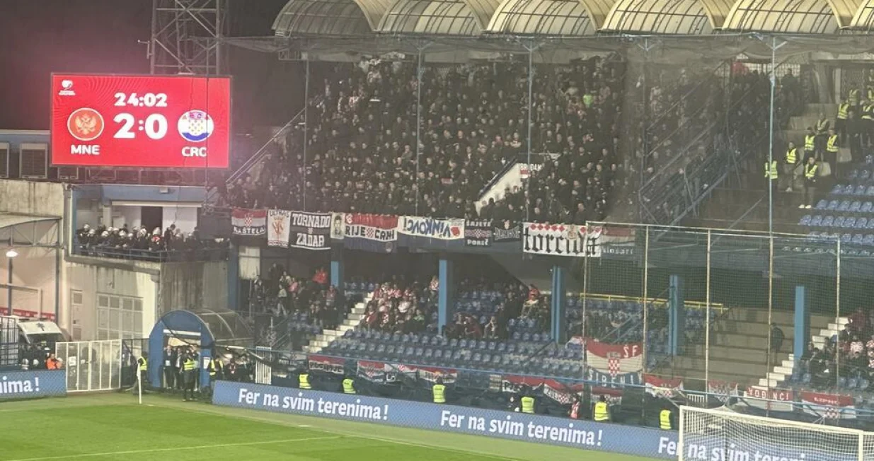 Navijači Hrvatske u Podgorici/Foto: 