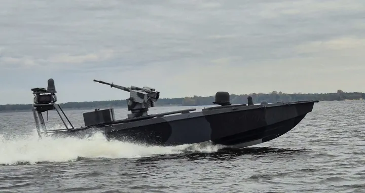 The latest version of Ukraine's Security Service (SBU) "sea baby" naval drone sails, amid Russia's attack on Ukraine, in an undisclosed location in Ukraine October 17, 2025. REUTERS/Vlad Smilianets/Vlad Smilianets