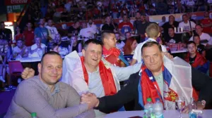 Šobot, Đajić i Dodik na predizbornom skupu partije/