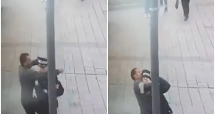 Snimljen napad na policajca/Printscreen/X.com//