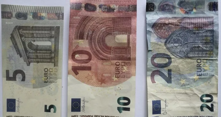Lažne novčanice u apoenima od 5, 10 i 20 eura/Mup Usk