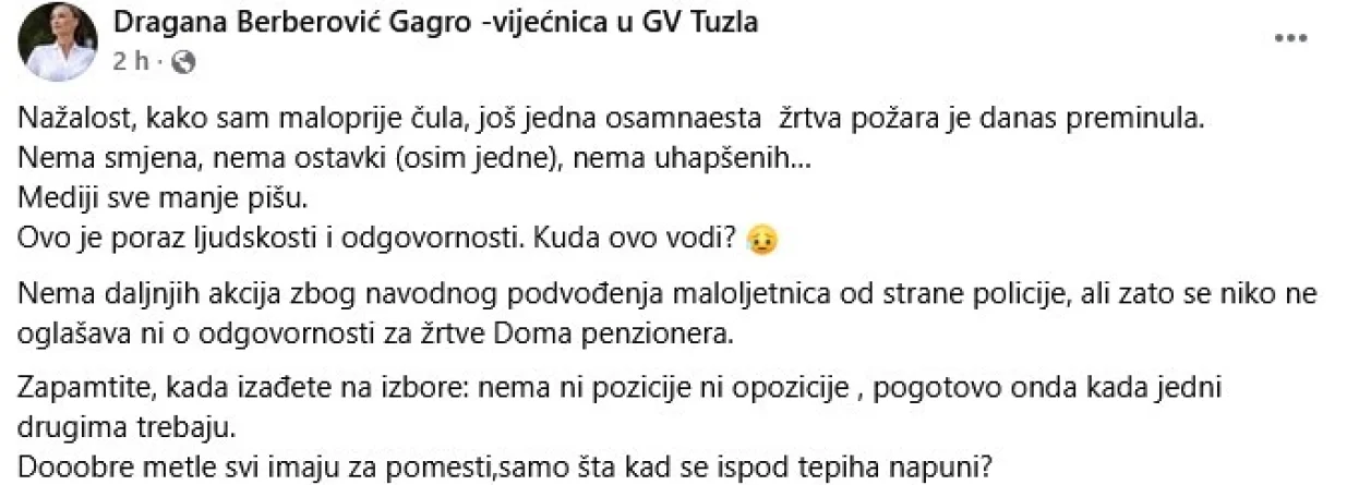 Objava Dragane Berberović gagro/