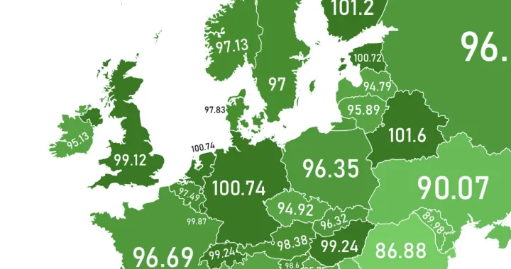 Mapa Evrope prema koeficijentu inteligencije/Lingue Maps