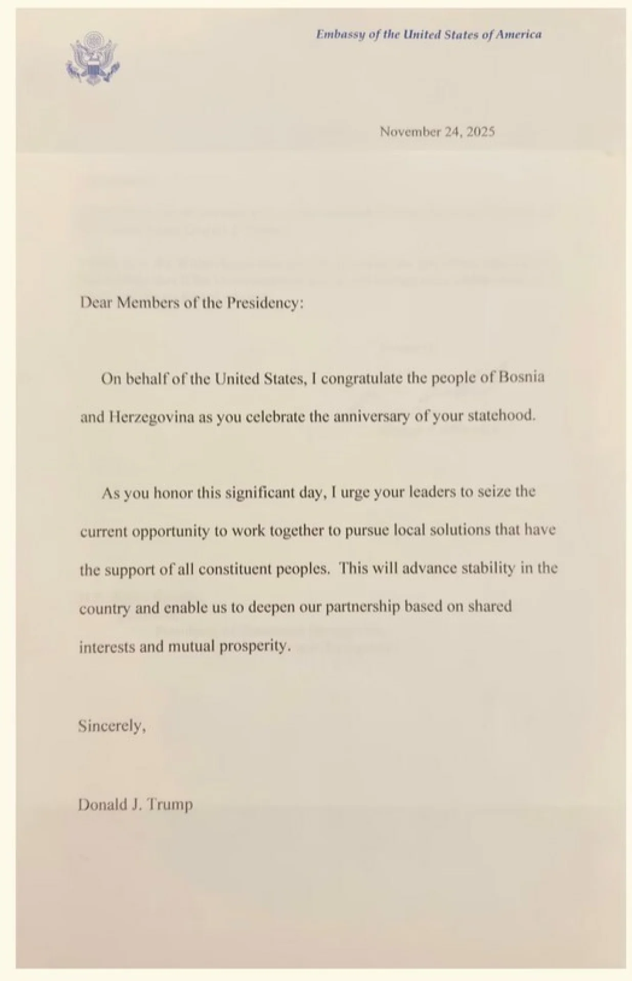 Čestitka američkog predsjednika/N1