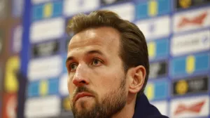 Soccer Football - FIFA World Cup - UEFA Qualifiers - England Press Conference - Arena Kombetare, Tirana, Albania - November 15, 2025 England's Harry Kane during the press conference Action Images via Reuters/Peter Cziborra/Foto: Peter Cziborra