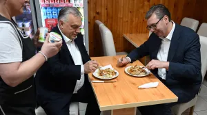 Serbian President Aleksandar Vucic meets Hungarian Prime Minister Viktor Orban in Subotica, Serbia, November 27, 2025. Serbian Presidential Press Service/Handout via REUTERS THIS IMAGE HAS BEEN SUPPLIED BY A THIRD PARTY/Serbian Presidential Press Servi