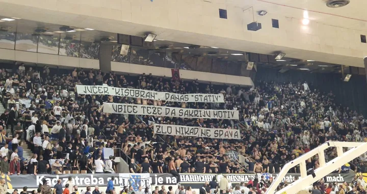 Parola BH Fanaticosa upućena prema Aleksandru Vučiću (FOTO: Sport1)/Foto: 