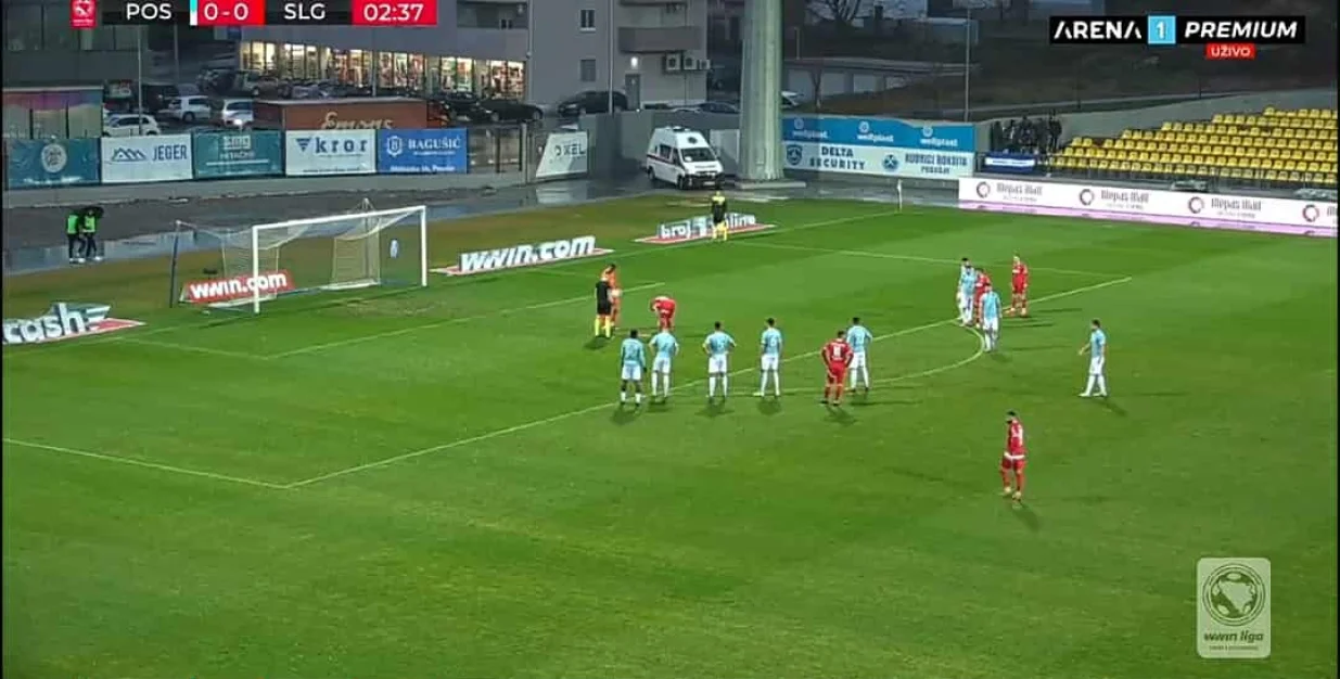 Gol Jovića za vodstvo Sloge protiv Posušja (FOTO: Screenshot/Arenasport)/Foto: 