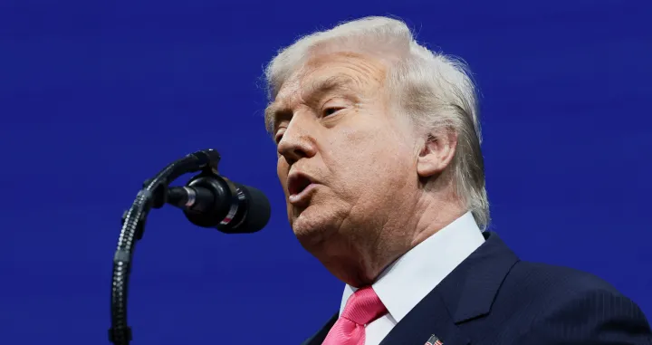 U.S. President Donald Trump speaks during the U.S.-Saudi Investment Forum in Washington, D.C., U.S., November 19, 2025. REUTERS/Evelyn Hockstein/Evelyn Hockstein