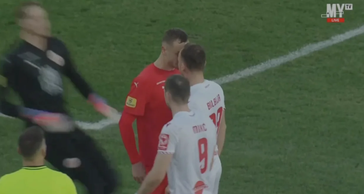 Sukob igrača Zrinjskog i Veleža (FOTO: Screenshot/MYTV)/Foto: 
