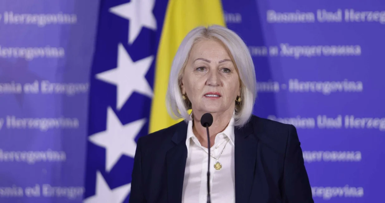 Borjana Krišto, predsjedavajuća Vijeća ministara BiH nakon sastanka sa evropskom komesarkom za proširenje Martom Kos/Amer Kajmović