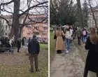 Studenti na protestu pred zgradom Vlade KS/Nedim Fetahović