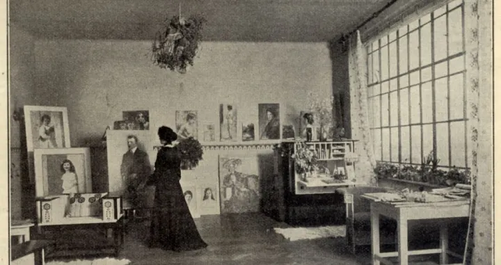 Antonija Krasnik u vlastitom atelijeru, Beč, Stubenring, Rosenbursenstrasse 8/