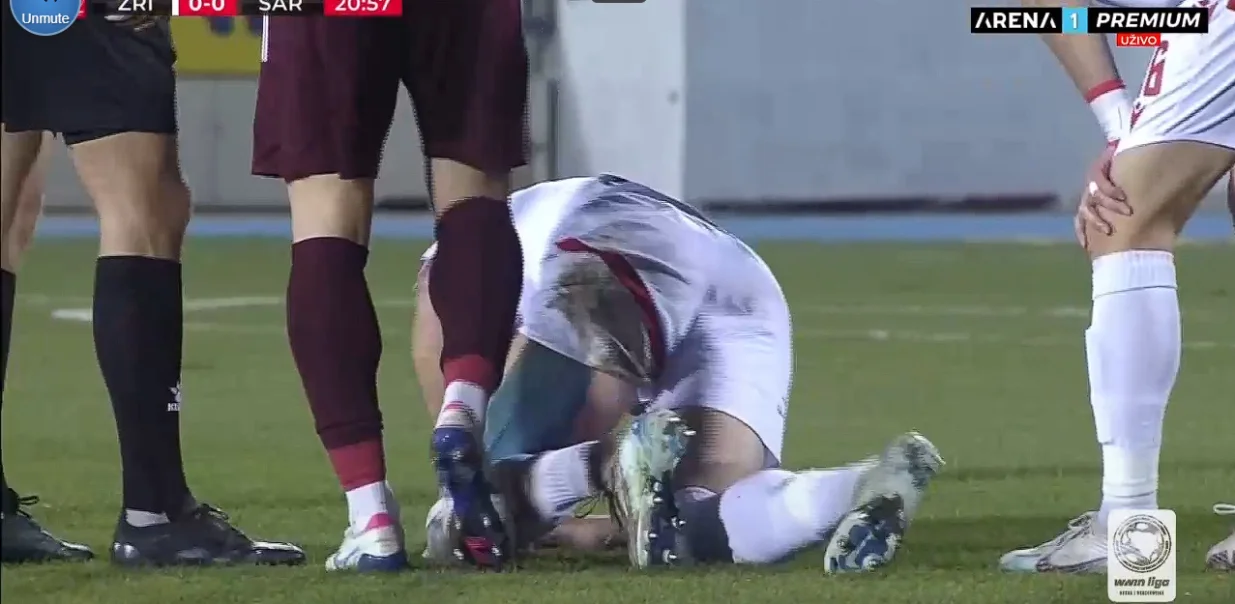 Povreda Jakovljevića protiv Sarajeva (FOTO: Screenshot/Arenasport)/Foto: 