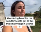 Travel blogerka, putovanje, BiH, selo, automobil, tablice, Minnesota/Prtsc
