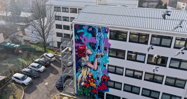 Povodom obilježavanja 80 godina Ujedinjenih nacija, zgrada Fakulteta zdravstvenih studija oslikana je muralom akademskog umjetnika Adnana Dupanovića. Mural je inspirisan Ciljem održivog razvoja 17 &ndash; Partnerstvom do ciljeva/Armin Durgut