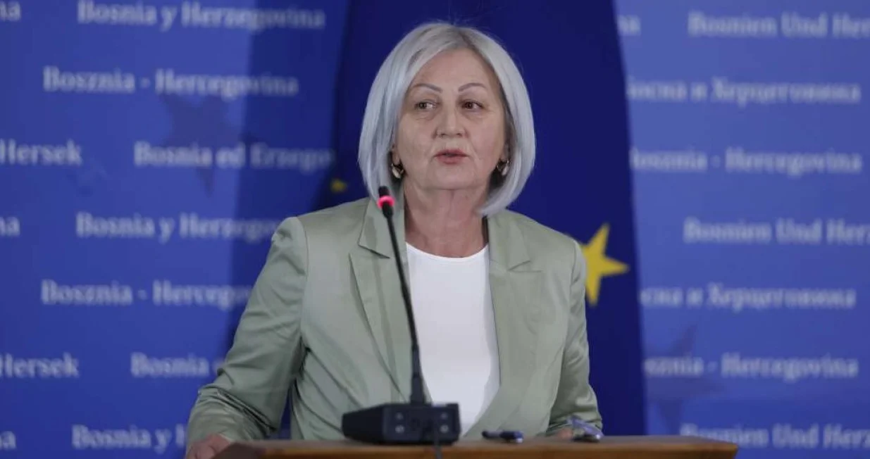 Borjana Kri&scaron;to, predsjedavajuća Vijeća ministara BiH, obraćanje nakon sjednice/Fena