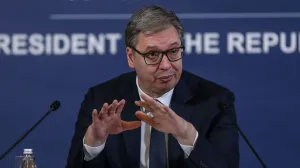 BEOGRAD, SRBIJA - 2. decembar 2025:Srbijanski predsjednik Aleksandar VuДЌiД‡ saopД‡io je u utorak u obraД‡anju graД'anima kako nema dobrih vijesti u vezi sa Naftnom industrijom Srbije (NIS), odnosno da Srbija nije dobila licencu za nastavak rada rafinerije u PanДЌevu i da je dala dozvolu za zatvaranje rafinerije (Filip Stevanovic - Anadolu Agency)/