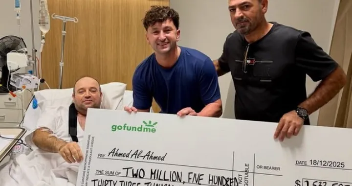 heroj australije Ahmed al ahmed, ček na 2,5 miliona dolara/Instagram
