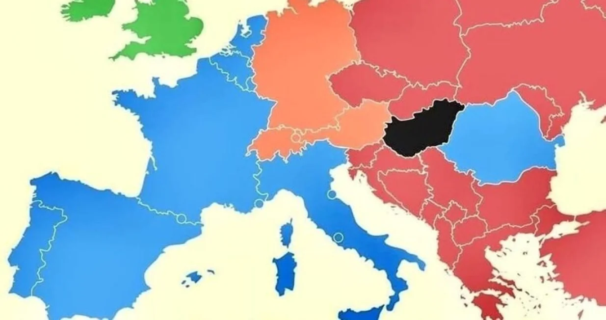 Karta koja prikazuje koliko vremena je potrebne da se nauče evropski jezici//