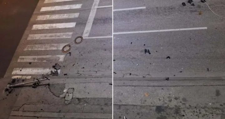 Semafor je oboren, dijelovi rasuti po cesti/ Crna Hronika/Crna Hronika