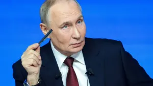 Russian President Vladimir Putin attends his annual end-of-year press conference and phone-in in Moscow, Russia December 19, 2025. Sputnik/Gavriil Grigorov/Pool via REUTERS ATTENTION EDITORS - THIS IMAGE WAS PROVIDED BY A THIRD PARTY./Gavriil Grigorov