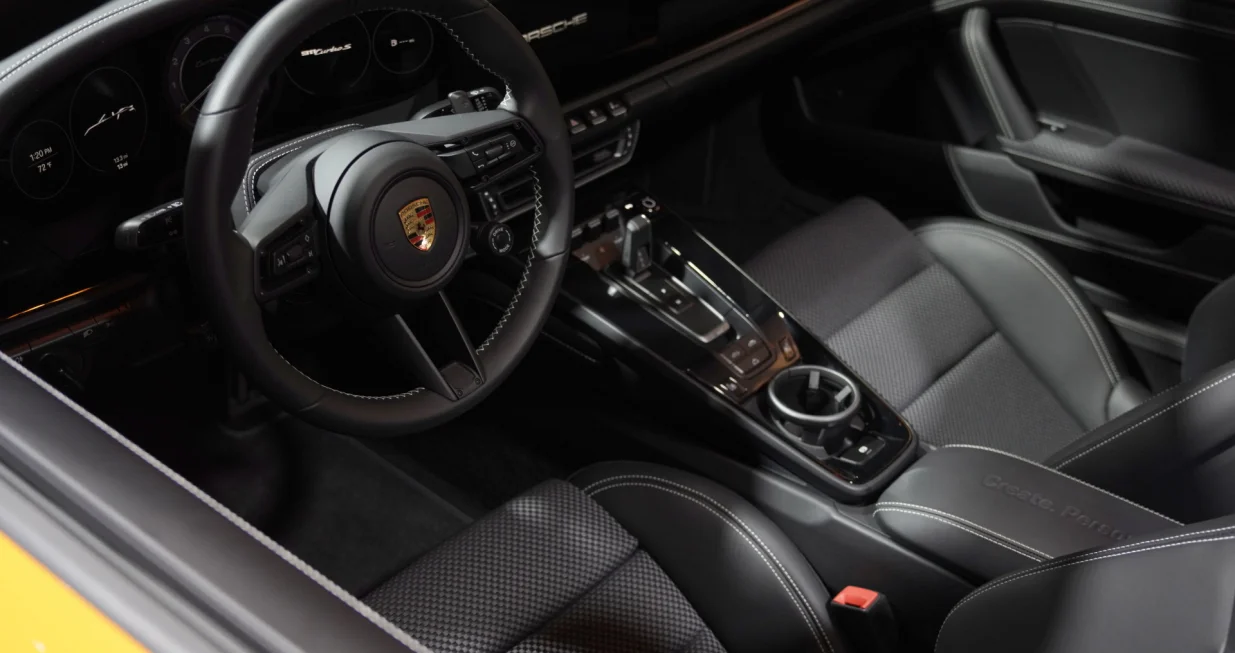 epa10311281 A Porsche 911 vehicle is displayed at AutoMobility LA Auto Show in Los Angeles, California, USA, on 17 November 2022. EPA/Allison Dinner/Allison Dinner