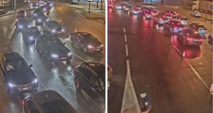 Kolona na ulasku u BiH; GP Slavonski Brod//