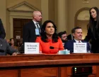 FILE PHOTO: Director of National Intelligence (DNI) Tulsi Gabbard sits next to CIA Director John Ratcliffe and FBI Director Kash Patel, on the day they testify at the House Intelligence Committee hearing about worldwide threats, on Capitol Hill in Washington, D.C., U.S., March 26, 2025. REUTERS/Leah Millis/File Photo/Leah Millis