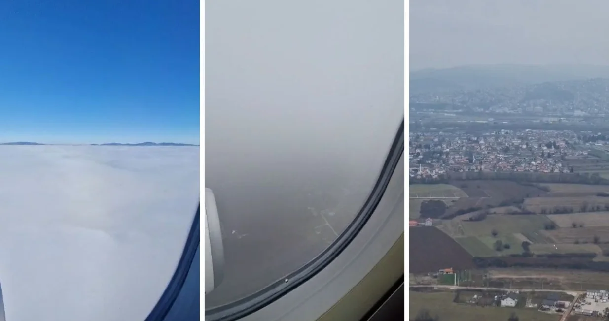 Kroz gusti smog na sarajevski aerodrom/Sanel Konjhodžić