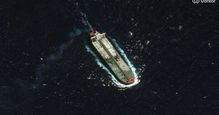 A satellite image shows the Skipper tanker, north of Guadeloupe, December 12, 2025. Satellite image &copy;2025 Vantor/Handout via REUTERS THIS IMAGE HAS BEEN SUPPLIED BY A THIRD PARTY. MANDATORY CREDIT. NO RESALES. NO ARCHIVES. DO NOT OBSCURE LOGO./Satellite Image &copy;2025 Vantor