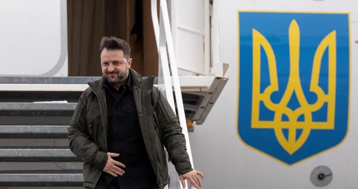 Ukrainian President Volodymyr Zelenskiy arrives to meet with Canada's Prime Minister Mark Carney in Halifax, Nova Scotia, Canada, December 27, 2025. REUTERS/Darren Calabrese/Darren Calabrese