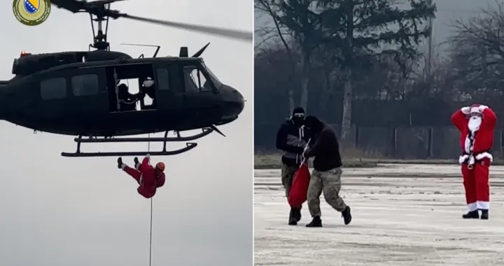 Podjela paketića djeci uposlenika MO i OSBiH /Screenshot