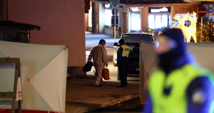 Emergency personnel work outside the "Le Constellation" bar, after an explosion and fire during a New Year's Eve party where several people died and others were injured, according to Swiss police, in the upscale ski resort of Crans-Montana in southwestern Switzerland, January 1, 2026. REUTERS/Denis Balibouse/Denis Balibouse