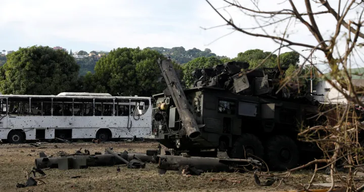 A destroyed anti-aircraft unit at La Carlota military air base, after U.S. President Donald Trump said the U.S. has struck Venezuela and captured its President Nicolas Maduro, in Caracas, Venezuela, January 3, 2026. REUTERS/Leonardo Fernandez Viloria  TPX IMAGES OF THE DAY/Leonardo Fernandez Viloria