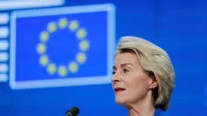 European Commission President Ursula von der Leyen holds a press conference during a European Union leaders' summit, in Brussels, Belgium December 19, 2025. REUTERS/Stephanie Lecocq/Stephanie Lecocq