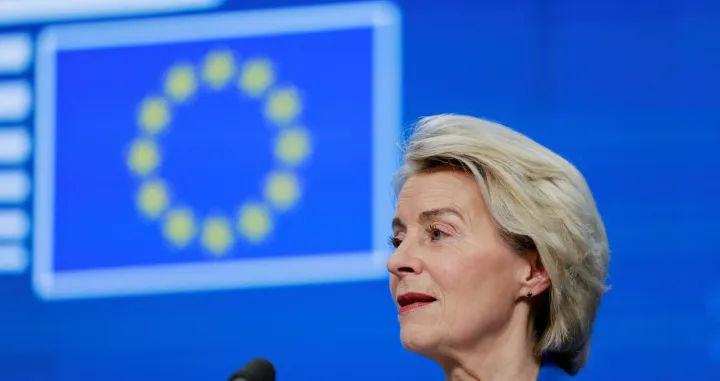 European Commission President Ursula von der Leyen holds a press conference during a European Union leaders' summit, in Brussels, Belgium December 19, 2025. REUTERS/Stephanie Lecocq/Stephanie Lecocq