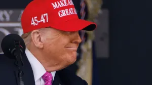 FILE PHOTO: U.S. President Donald Trump wears a 'Make America Great Again' (MAGA) hat as he attends the commencement ceremony at West Point Military Academy in West Point, New York, U.S., May 24, 2025. REUTERS/Eduardo Munoz/File Photo/Eduardo Munoz