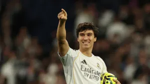 Soccer Football - LaLiga - Real Madrid v Real Betis - Santiago Bernabeu, Madrid, Spain - January 4, 2026 Real Madrid's Gonzalo Garcia celebrates after the match REUTERS/Violeta Santos Moura  TPX IMAGES OF THE DAY/Foto: Violeta Santos Moura