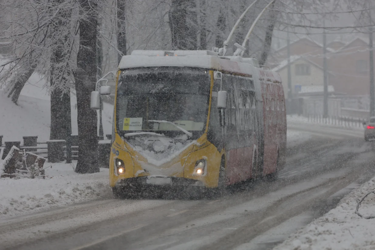 Snjeg &scaron;etnja saobračaj ilustracije zima/Senad Gubelić