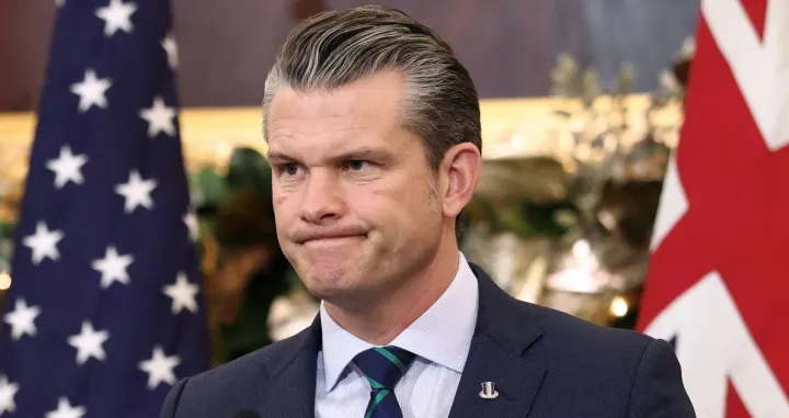 U.S. Secretary of Defense Pete Hegseth listens to remarks during the Australia-United States Ministerial Consultations (AUSMIN) at the State Department in Washington, D.C., U.S., December 8, 2025. REUTERS/Kevin Lamarque/Kevin Lamarque