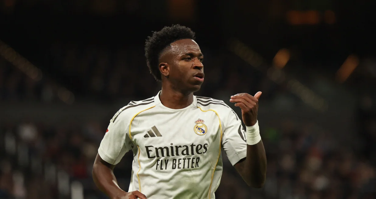 Soccer Football - LaLiga - Real Madrid v Real Betis - Santiago Bernabeu, Madrid, Spain - January 4, 2026 Real Madrid's Vinicius Junior reacts REUTERS/Violeta Santos Moura/Foto: Violeta Santos Moura