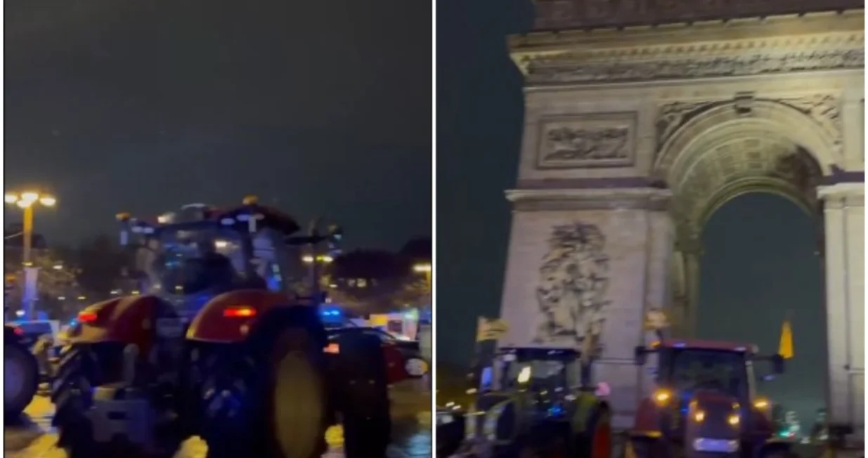 Traktori iza&scaron;li na ulice/Printscreen/X.com//