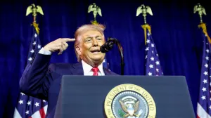U.S. President Donald Trump addresses House Republicans at their annual issues conference retreat, at the Kennedy Center, renamed the Trump-Kennedy Center by the Trump-appointed board of directors, in Washington, D.C., U.S., January 6, 2026. REUTERS/Kevin Lamarque/Kevin Lamarque