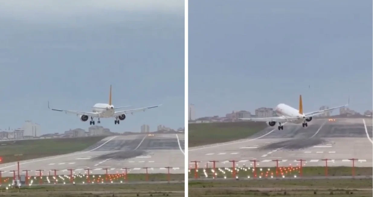Avion prekinuo slijetanje na aerodromu u Istanbulu usred jake oluje/Screenshot