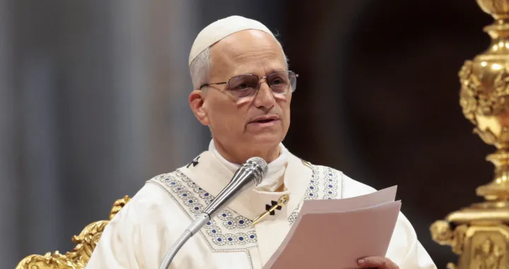 Pope Leo XIV leads a Mass to mark the World Day of Peace in St. Peter's Basilica at the Vatican, January 1, 2026. REUTERS/Remo Casilli/Remo Casilli