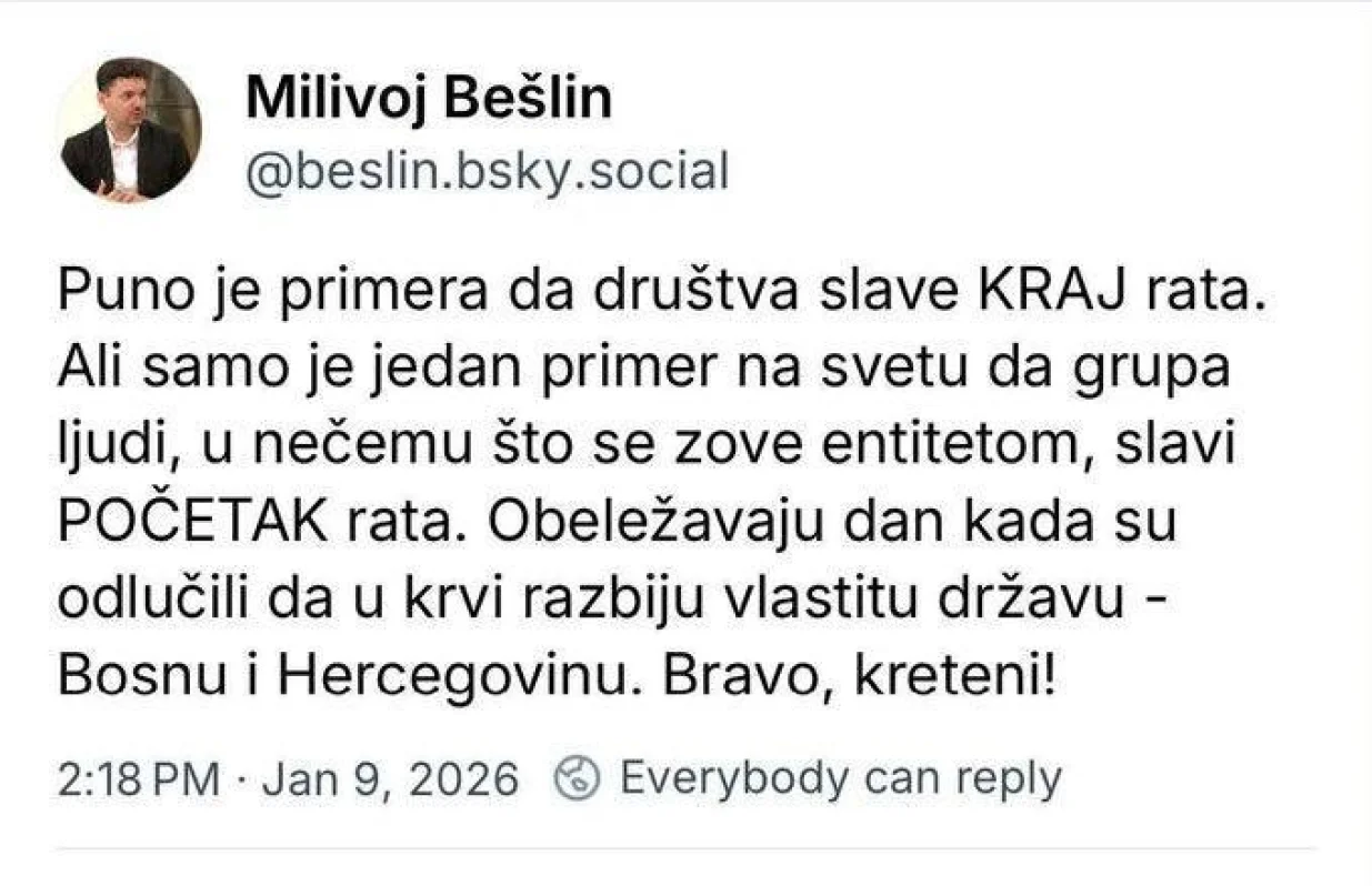 Objava Milivoja Be&scaron;lina/