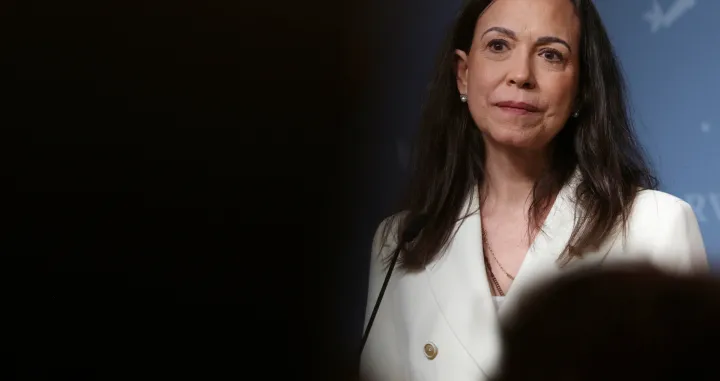 Nobel Peace Prize laureate and Venezuelan opposition leader Maria Corina Machado listens during a press conference in Oslo, Norway December 11, 2025. REUTERS/Leonhard Foeger/Leonhard Foeger