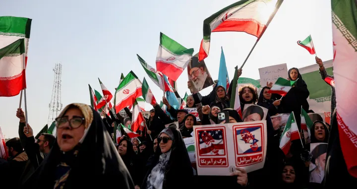 Iranians attend a pro-government rally in Tehran, Iran, January 12, 2026. Stringer/WANA (West Asia News Agency) via REUTERS ATTENTION EDITORS - THIS PICTURE WAS PROVIDED BY A THIRD PARTY/Stringer