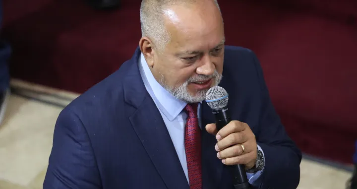 epa10390863 The parliamentarian and chavista leader Diosdado Cabello speaks at the National Assembly in Caracas, Venezuela 05 January 2023. The National Assembly (Parliament) of Venezuela, with an overwhelming pro-government majority, begins its third year of sessions, within the current five-year legislative period. EPA/MIGUEL GUTIERREZ/Miguel Gutierrez